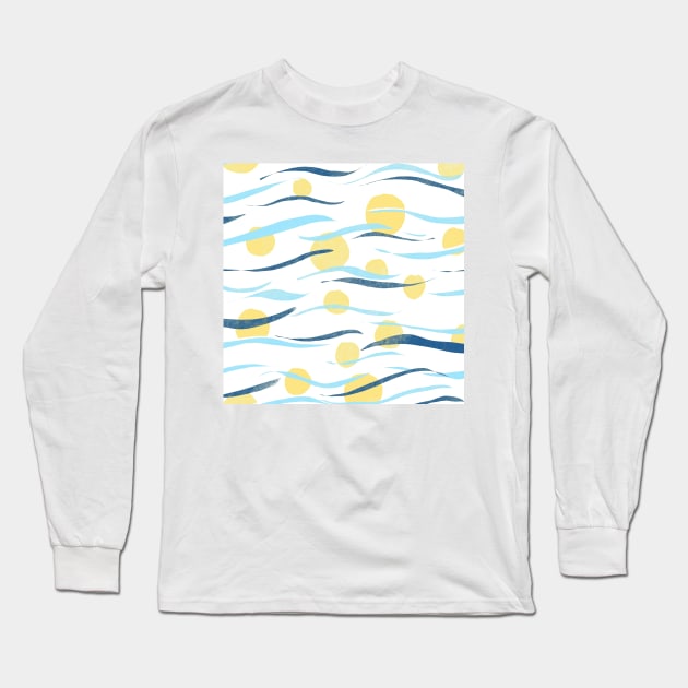 Wavy Pattern Long Sleeve T-Shirt by Salty Siren Studios